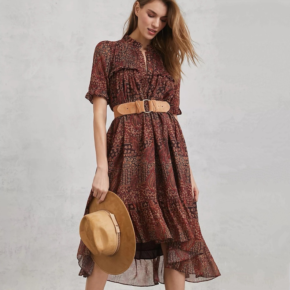Anthropologie Leona Smocked Maxi Dress